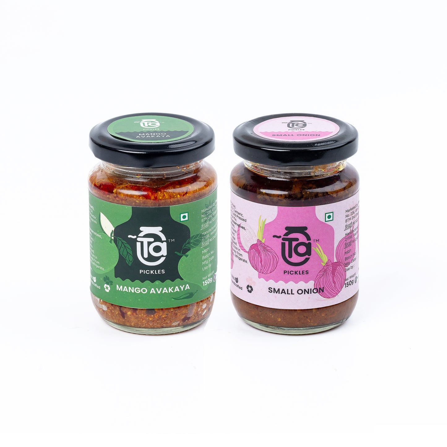 Mango Avakaya & Small Oinion Pickle - 150gm Made with Cold Pressed Oil