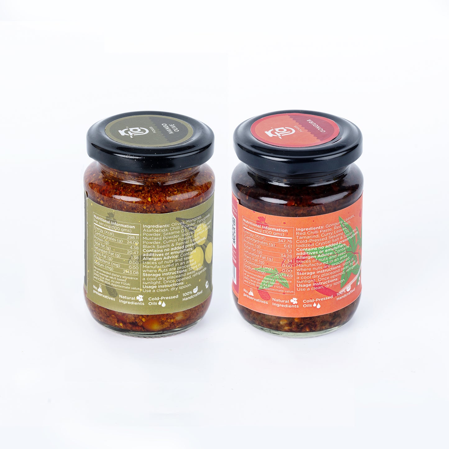 Mango Olive & Gongura Pickle - 150gm Made with Cold Pressed Oil