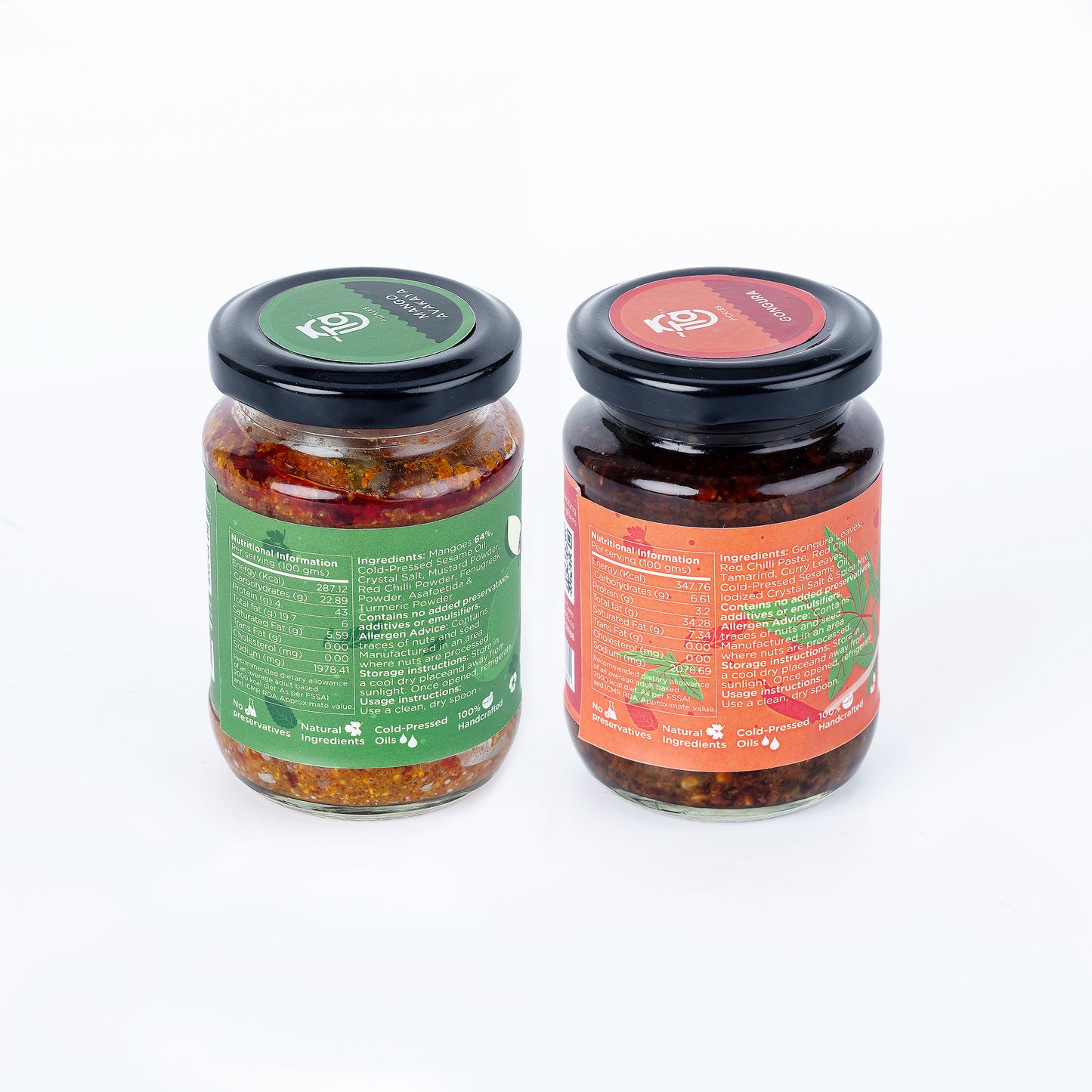 Mango Avakaya & Gongura Pickle - 150gm Made with Cold Pressed Oil
