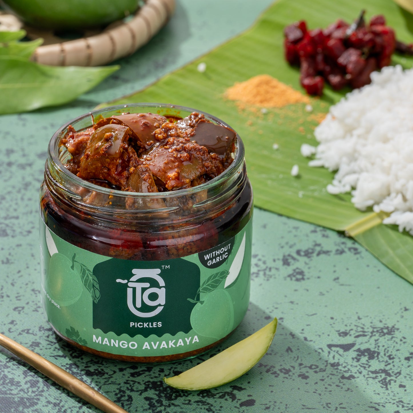 Mango Avakaya & Small Oinion Pickle - 150gm Made with Cold Pressed Oil