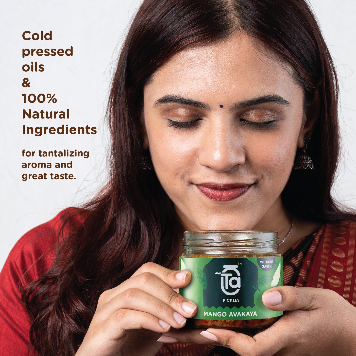 Ta Pickles | Mango Avakaya Pickle Without Garlic | 150g | Made with Cold Pressed Oil | Homemade | Traditional Indian Taste | Natural | No Preservatives