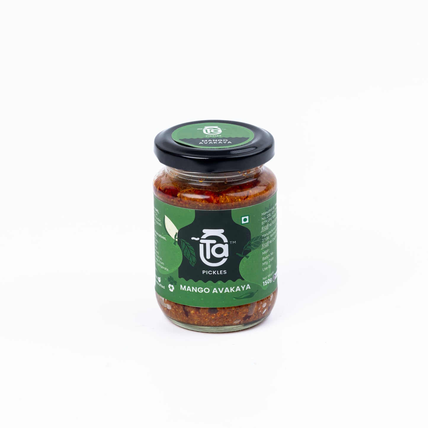 Ta Pickles | Mango Avakaya Pickle With Garlic | Made with Cold Pressed Oil | Homemade | Traditional Indian Taste | Natural | No Preservatives (150 gm)
