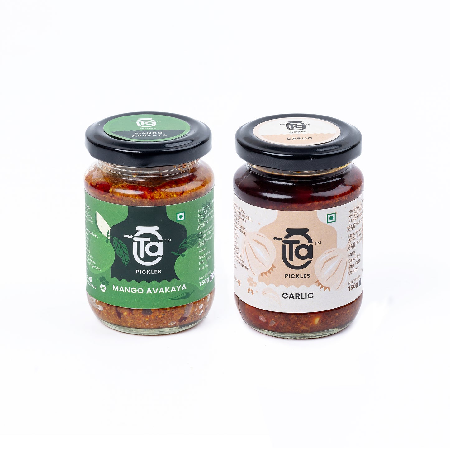 Mango Avakaya & Garlic Pickle - 150gm Made with Cold Pressed Oil