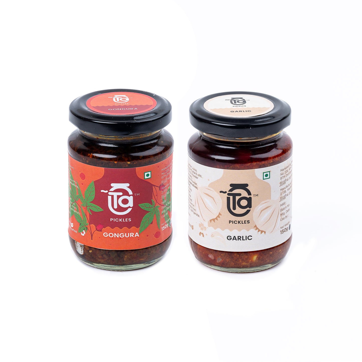 Gongura & Garlic Pickle - 150gm Made with Cold Pressed Oil