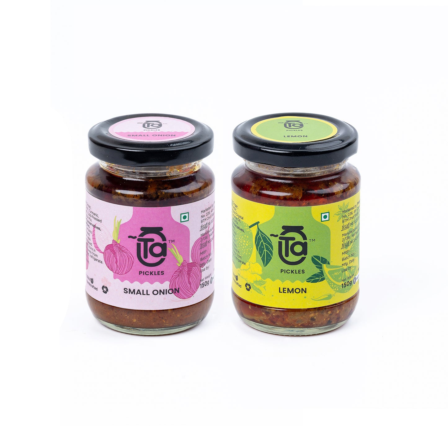 Small Oinion & Lemon Ginger Pickle - 150gm Made with Cold Pressed Oil