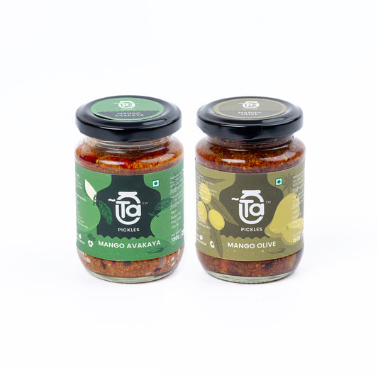 Mango Avakaya & Mango Olive Pickle  - 150gm Made with Cold Pressed Oil