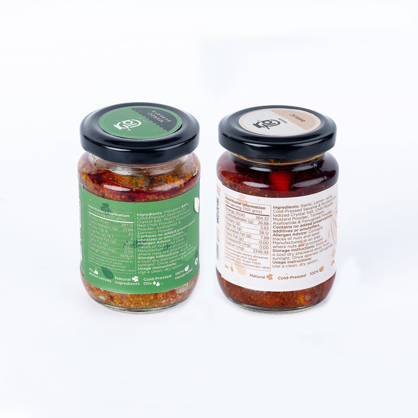 Mango Avakaya & Garlic Pickle - 150gm Made with Cold Pressed Oil