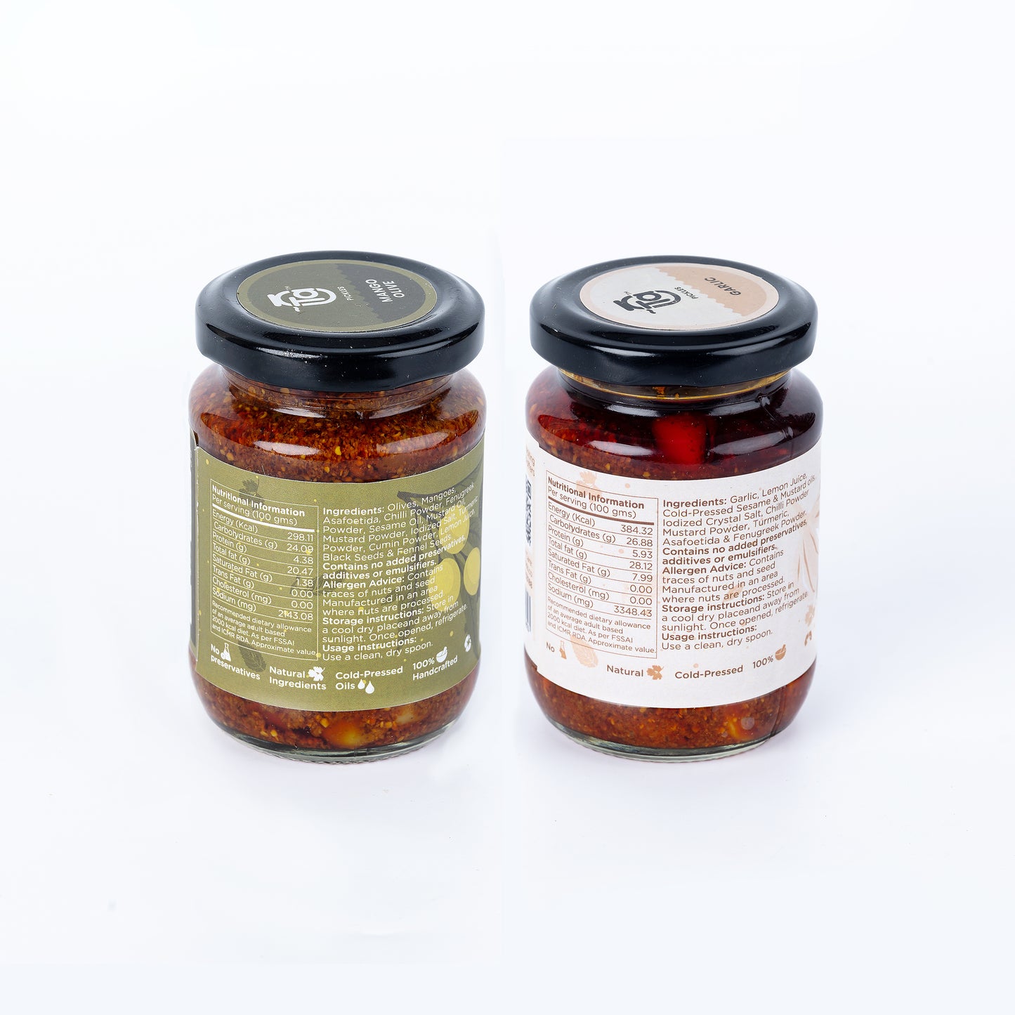 Mango Olive & Garlic Pickle - 150gm Made with Cold Pressed Oil