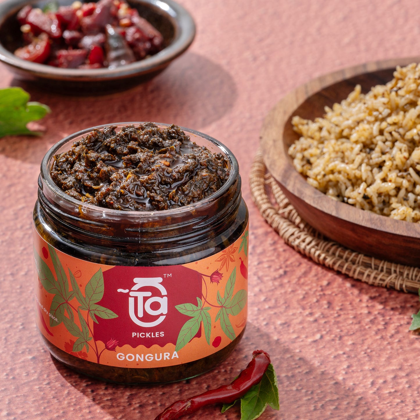 Gongura & Garlic Pickle - 150gm Made with Cold Pressed Oil