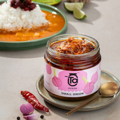 Small Onion & Mango Oilve Pickle - 150gm Made with Cold Pressed Oil