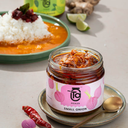 Garlic & Small Onion Pickle - 150gm Made with Cold Pressed Oil