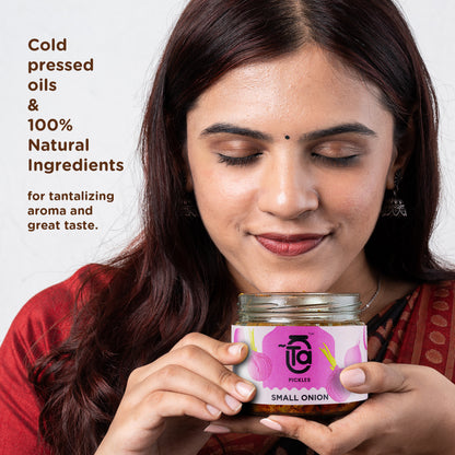 Small Onion Pickle 275 gm - Made with cold-pressed oil & No preservatives