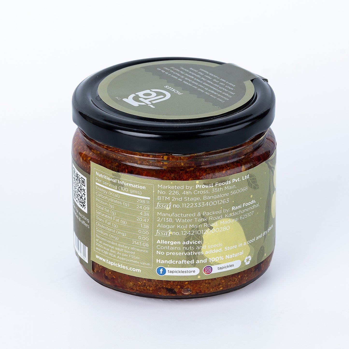 Mango Olive Pickle 275 gm - Made with cold-pressed oil & No preservatives